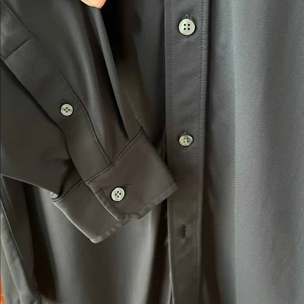 RHONE Men's Black Long Sleeve Performance Dress Shirt - Picture 4 of 7